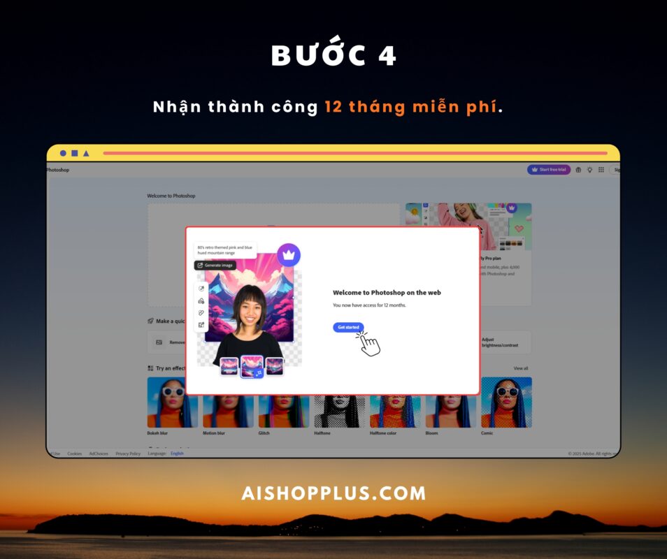 Photoshop Web miễn phí 12 tháng